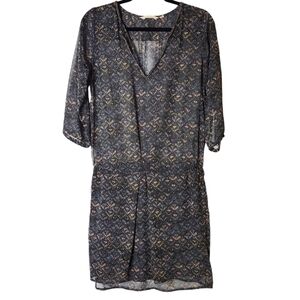 GARCIA CHIFFON PRINT BEADED COLLAR DRESS SIZE M